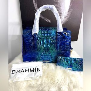 BNWT -SET-Brahmin Small Finley Tote with Checkbook wallet and matching pen.
